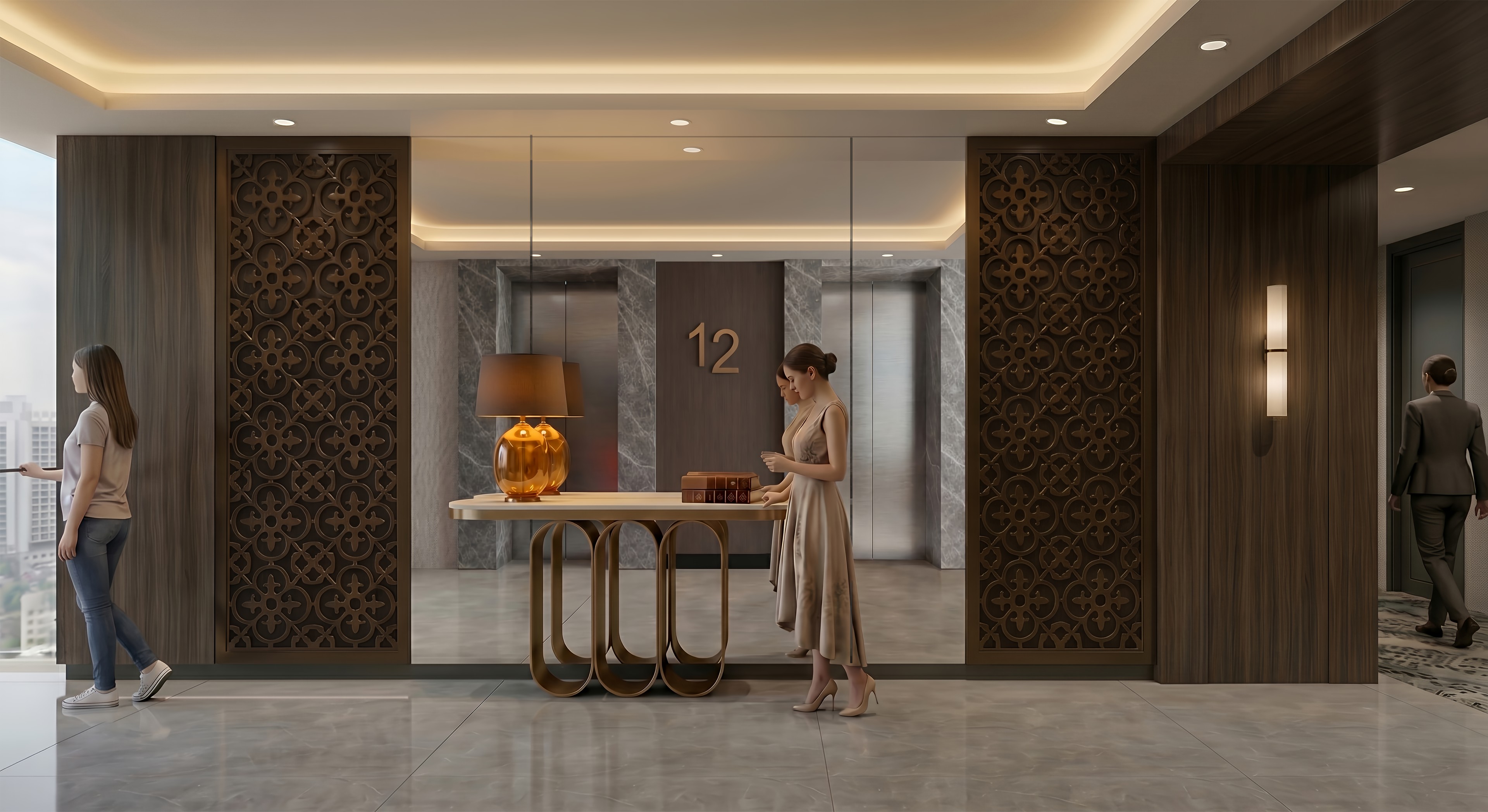 Review Desain Area Lift dan Koridor Hotel DEKA 2
