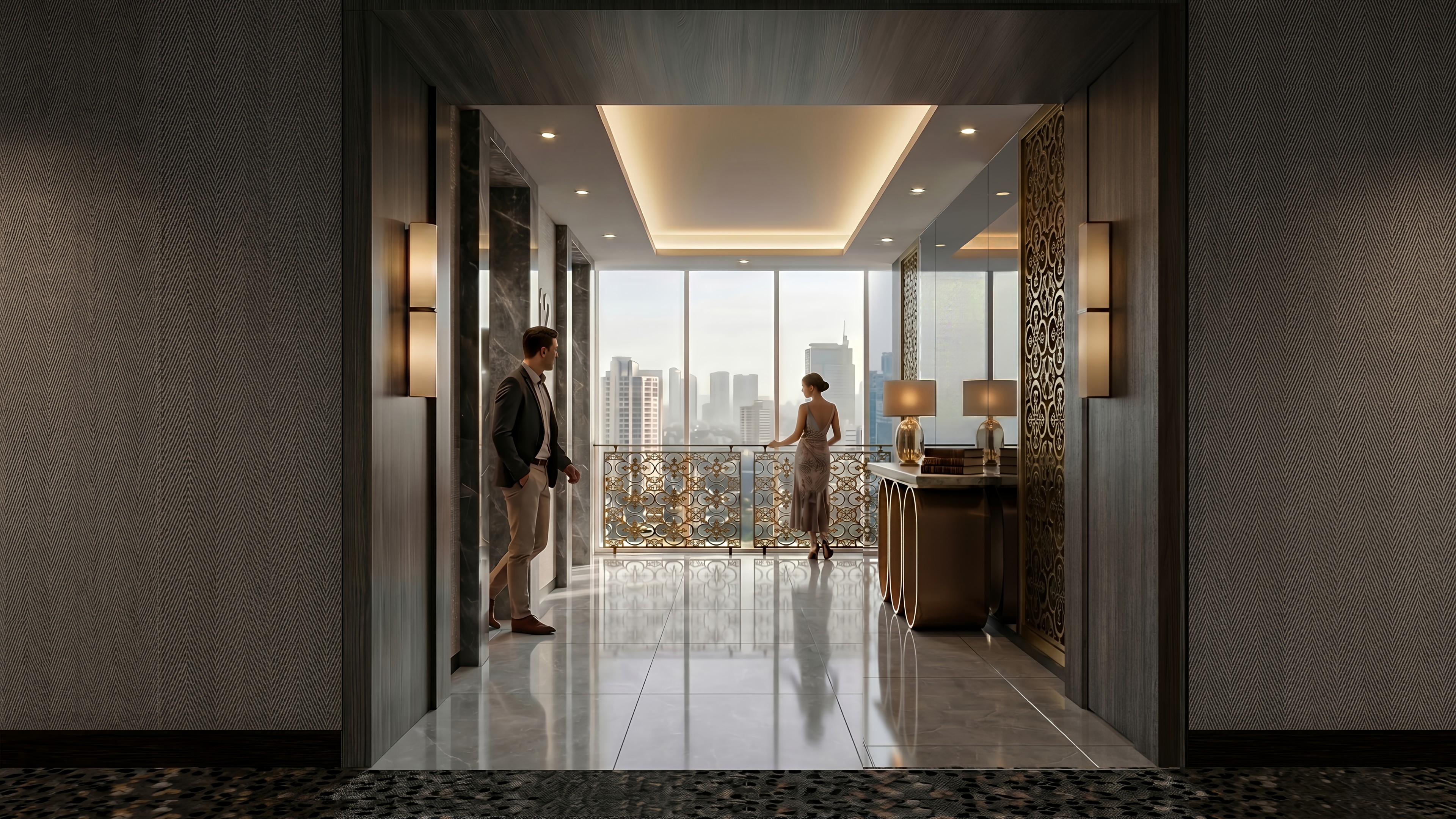 Review Desain Area Lift dan Koridor Hotel DEKA 3