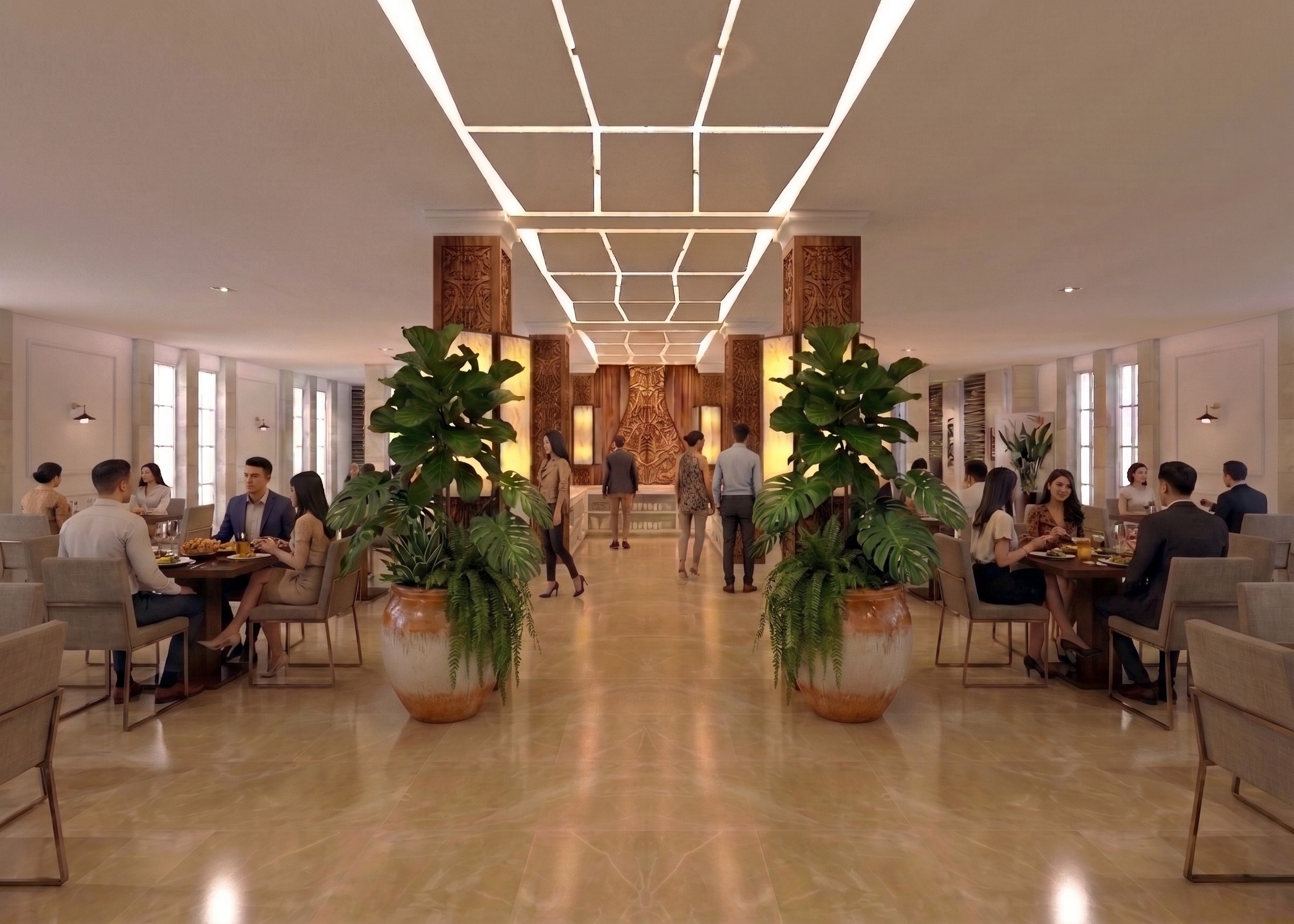 Area Area makan dan Restauran ARTHOTEL YOGYAKARTA dengan pendekatan interior Contemporary.