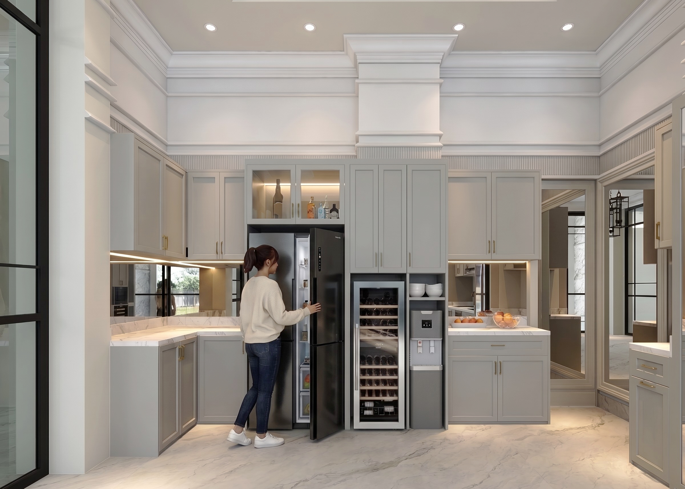 Area Dapur dan Pantry BUKIT DARMO GOLF KITCHEN dengan pendekatan interior American.