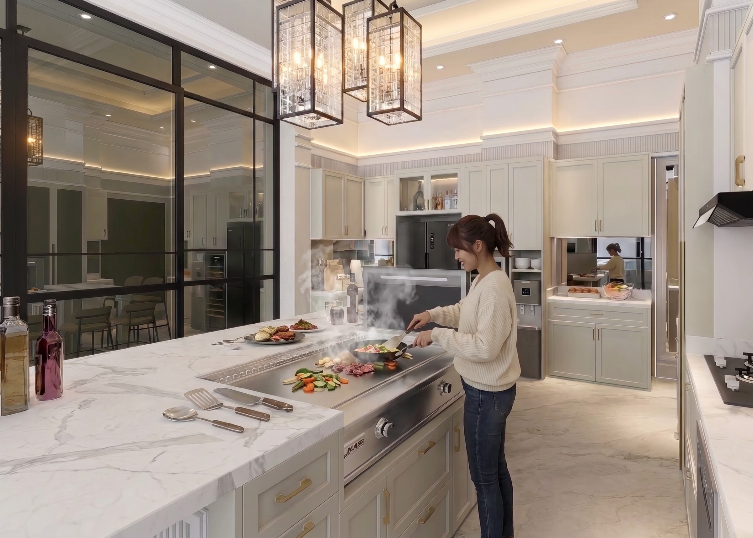 Area Dapur dan Pantry BUKIT DARMO GOLF KITCHEN dengan pendekatan interior American.