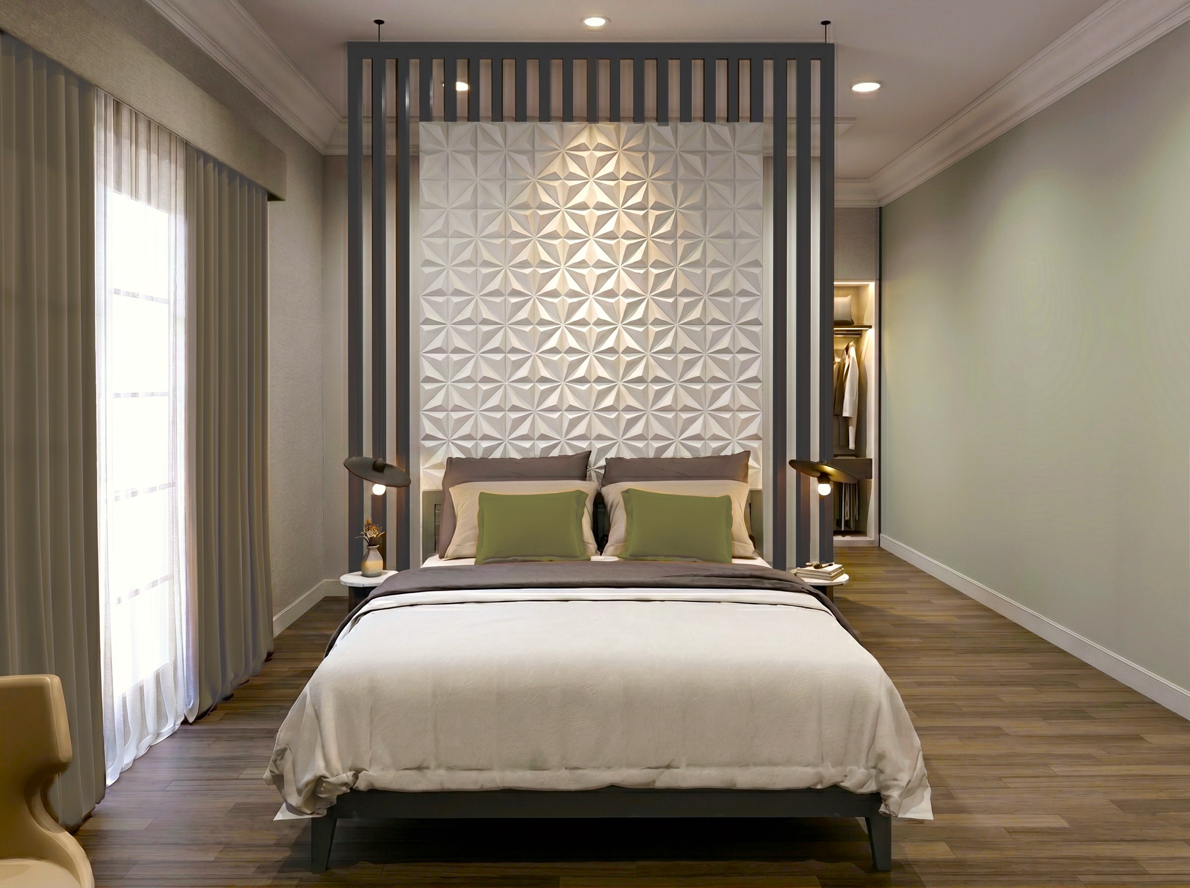 Kamar master GRAHA FAMILY RESIDENCE dengan nuansa interior Minimalist dan tata ruang yang rapi.