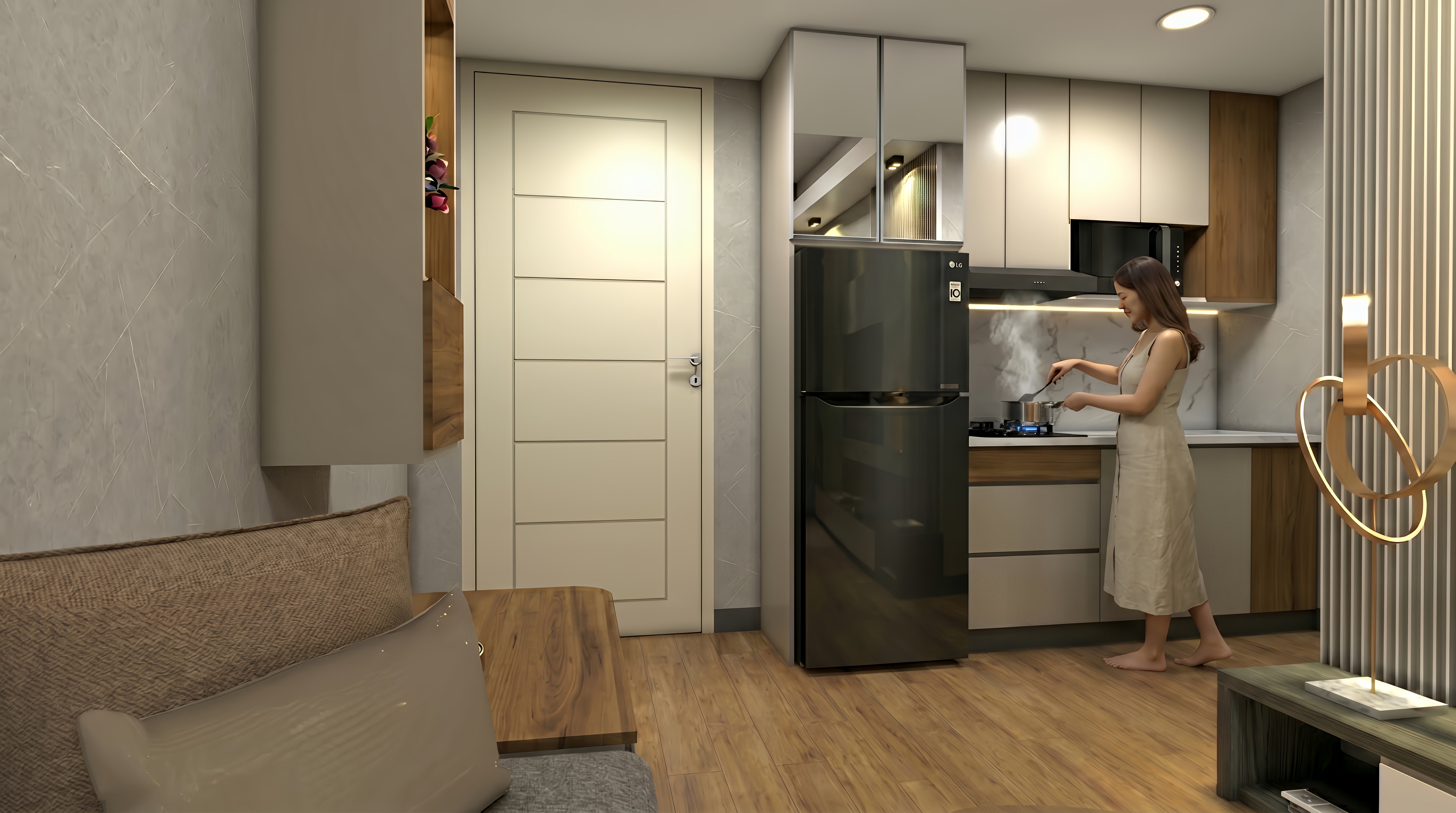 Dapur HANDERSON'S APP dengan nuansa interior Minimalist dan tata ruang yang rapi.