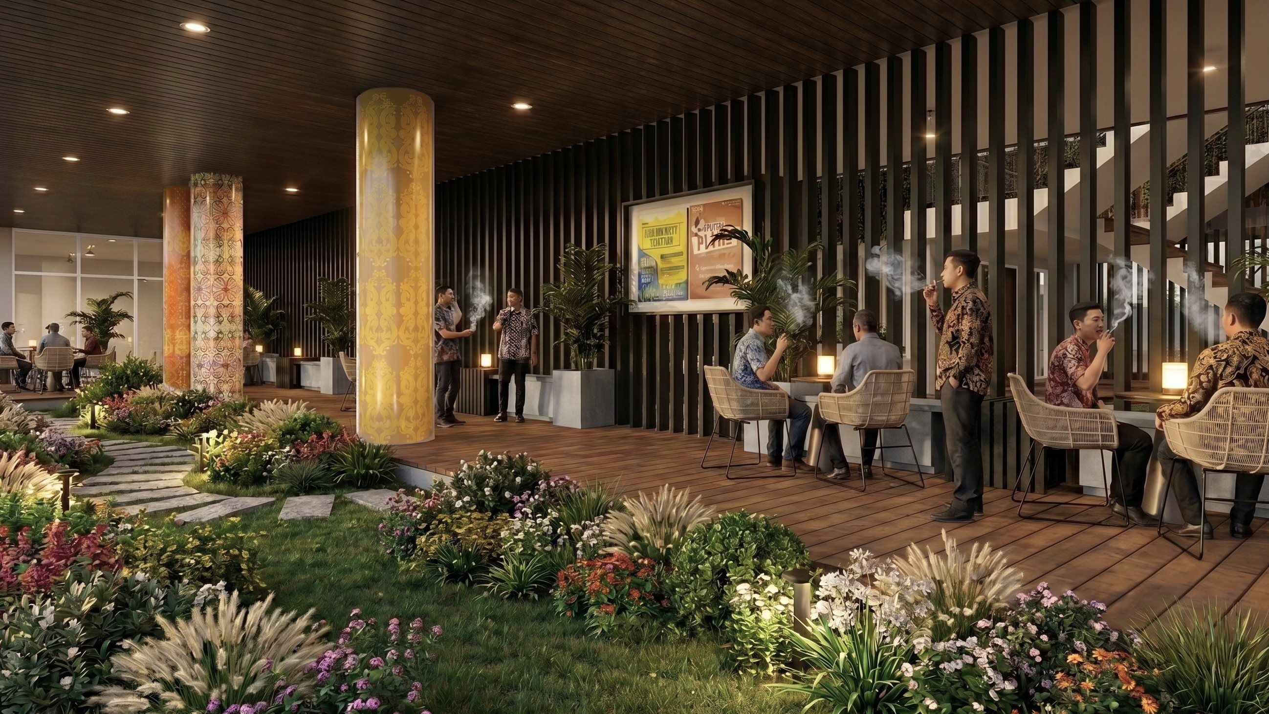 Area Area outdoor dan Taman KANTOR DPRD KALIMANTAN dengan pendekatan interior Contemporary.