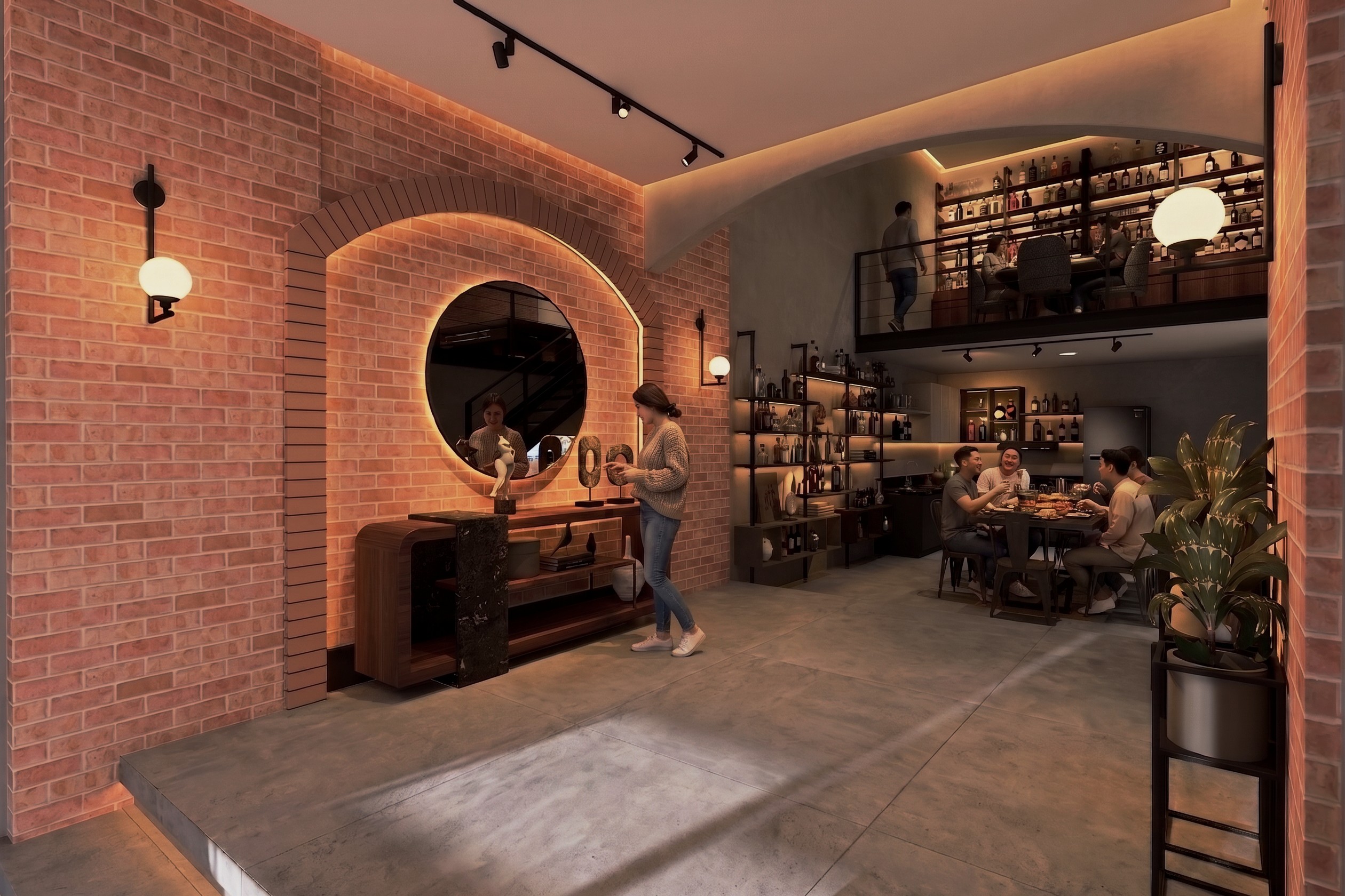 Area pertemuan MODERN MEETING SPACE dengan nuansa interior Industrial dan tata ruang yang rapi.