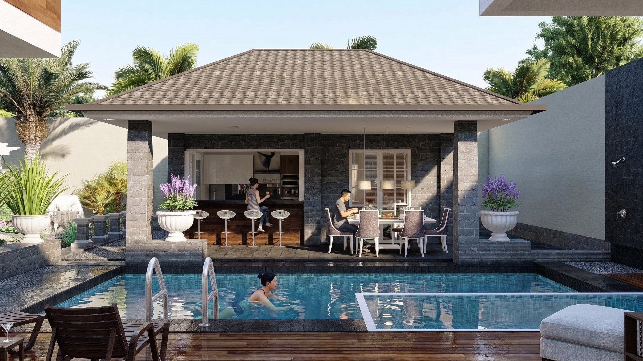 Area Dapur dan Ruang makan RONDANG'S HOUSE BALIKPAPAN dengan pendekatan interior Modern.