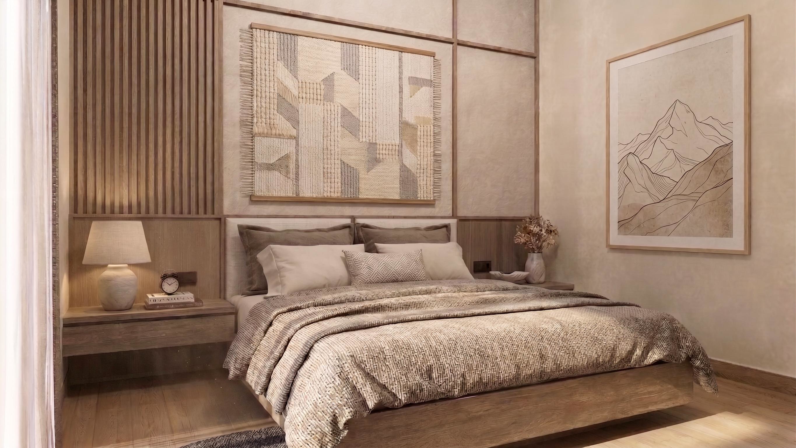 Kamar anak RUMAH DARMO PERMAI dengan nuansa interior Japandi dan tata ruang yang rapi.