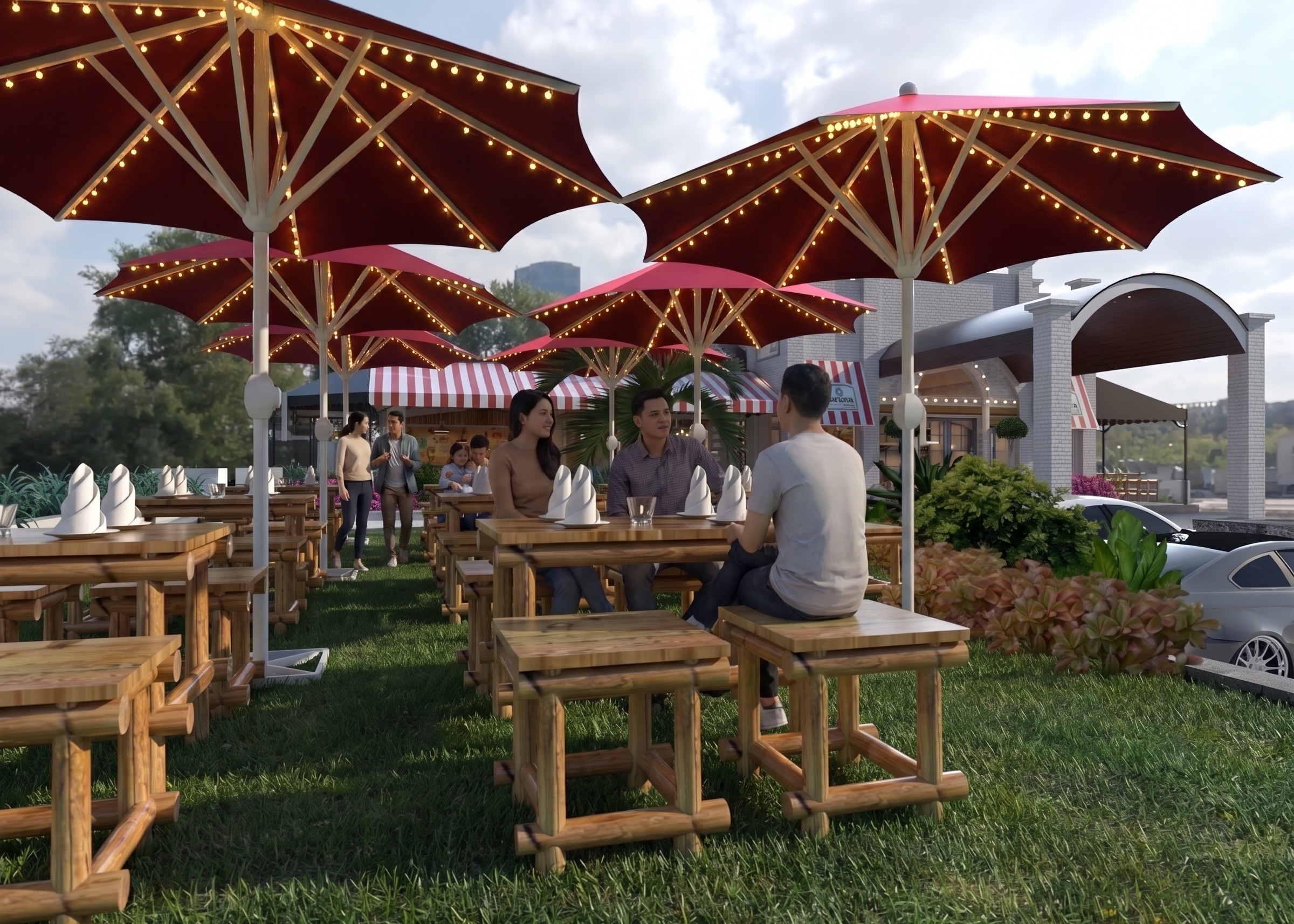 Area outdoor VINTAGE GARDEN CAFE dengan nuansa interior Vintage dan tata ruang yang rapi.