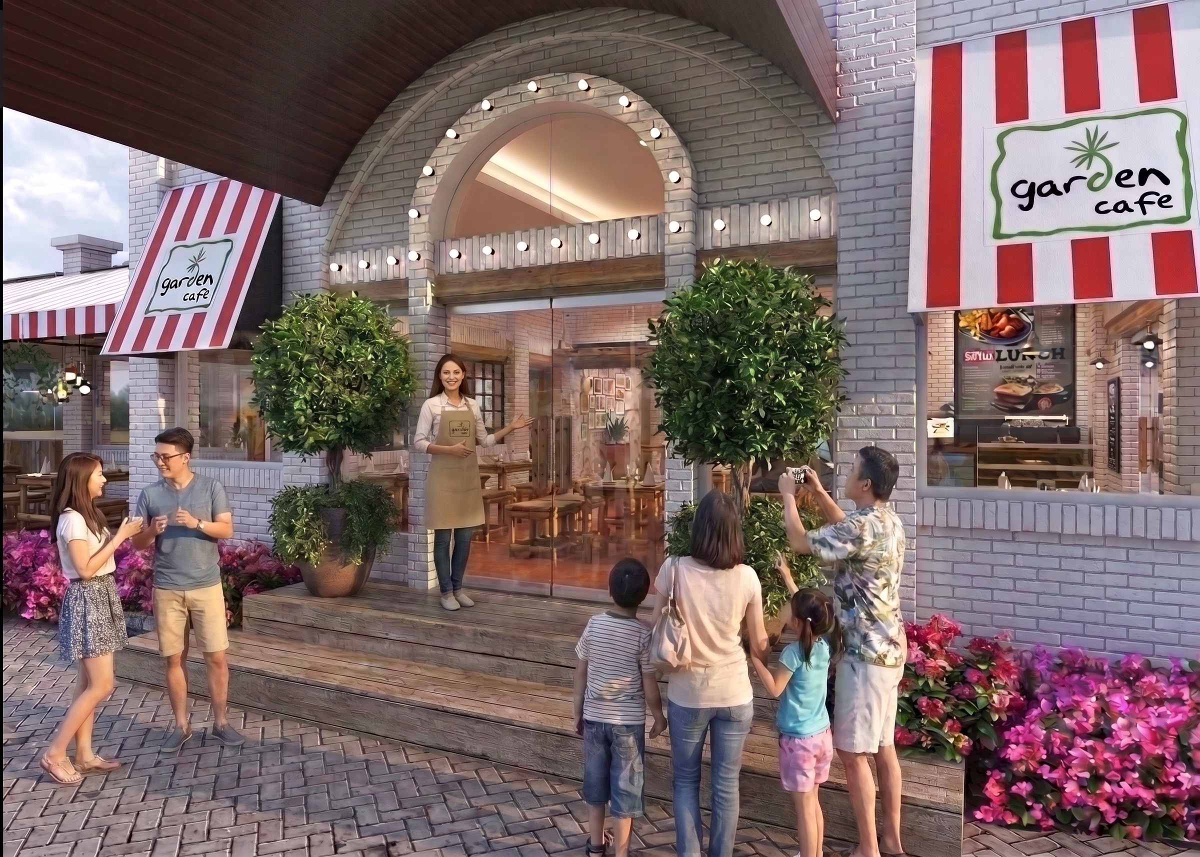 Pintu utama VINTAGE GARDEN CAFE dengan nuansa interior Vintage dan tata ruang yang rapi.