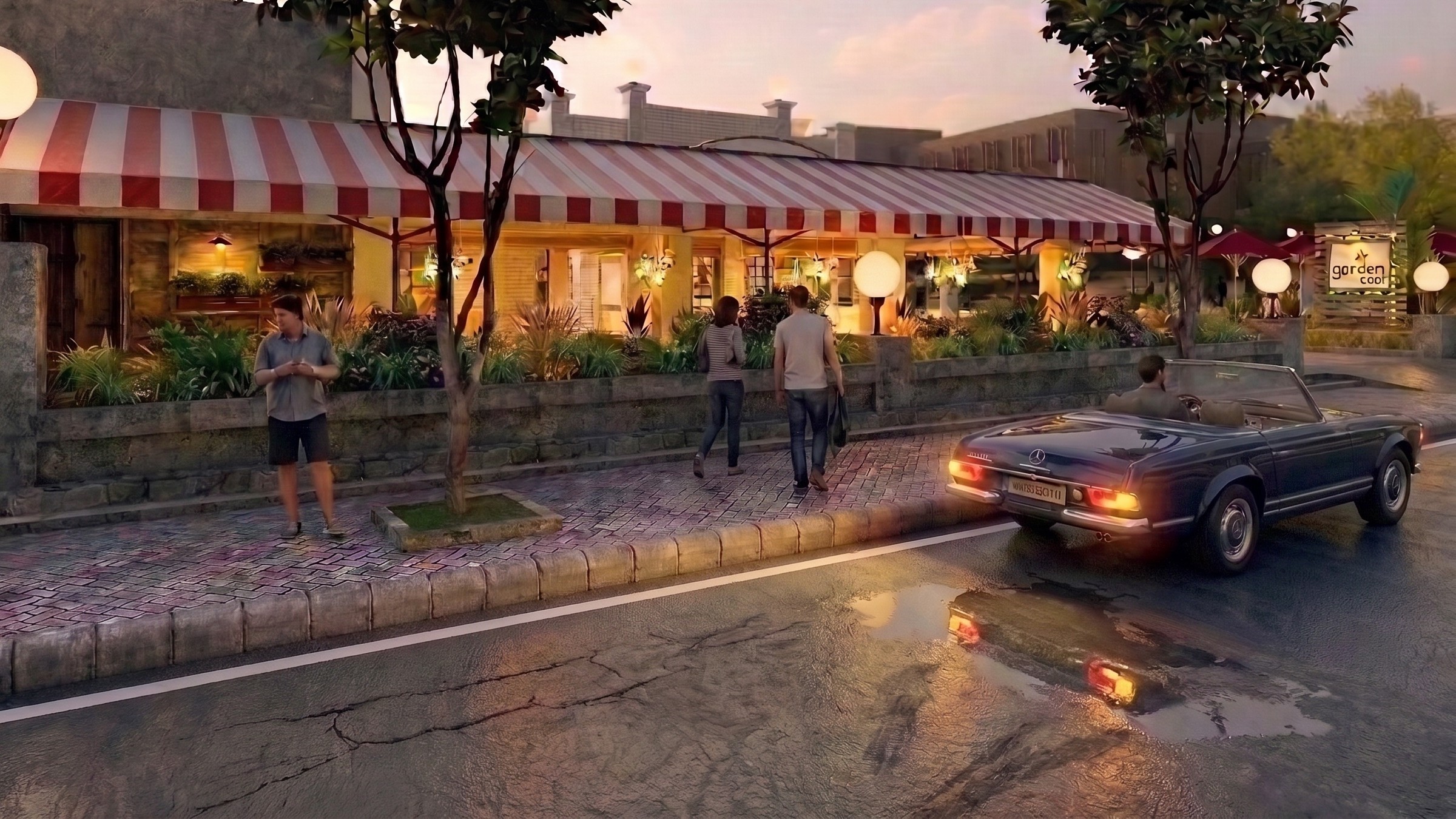 Fasad VINTAGE GARDEN CAFE dengan nuansa interior Vintage dan tata ruang yang rapi.